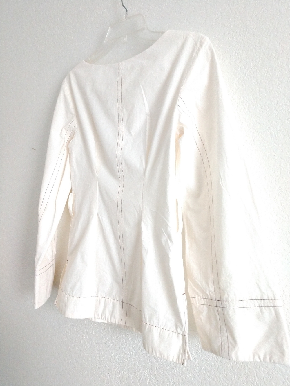 Topshop Cream White Tunic Top Fitted Peasant Size 0 Chest 28" - Picture 7 of 9
